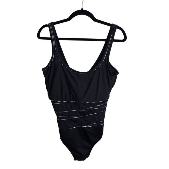 MiracleSuit Black Horizon One Piece Slimming Swimsuit Size 10 - Picture 1 of 6